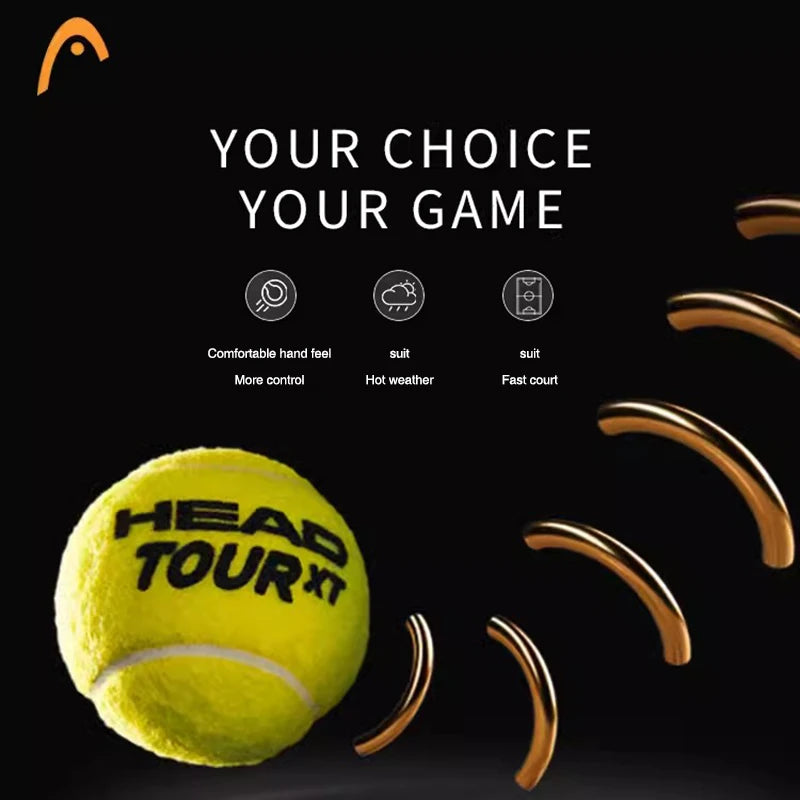 HEAD Professional Tennis Balls Competition Training Tennis Balls High Elastic Resistance TOUR XT Tennis Ball 3 Pieces per Can