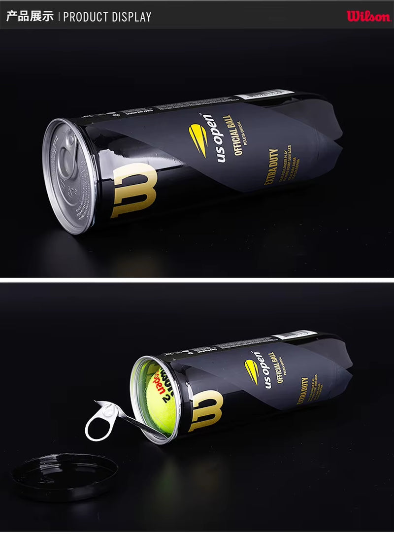 US OPEN Tennis Training Balls XD TBALL Blended Wool Rubber 3 Pieces in Combination Sealed Cans WRT1020 57G