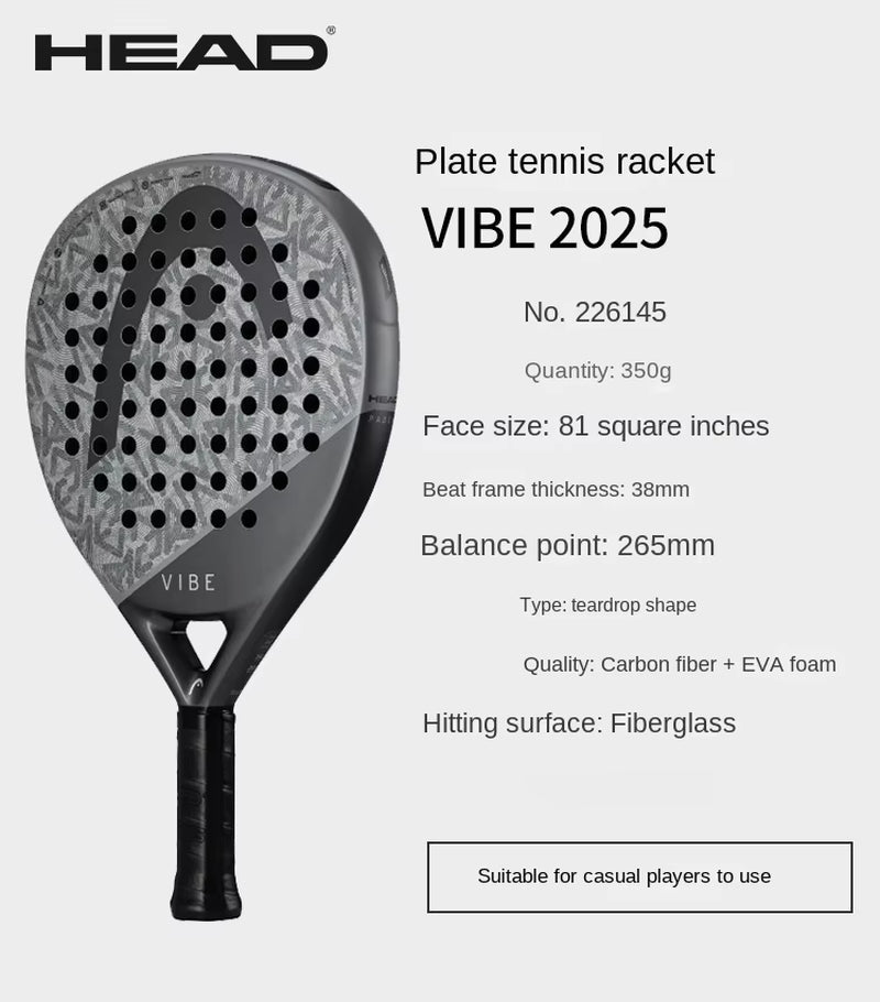 NEW 2025 Professional Tennis Rackets Carbon Fibre with Eva Memory Flex Foam Core Padel Tennis Racquets Padel