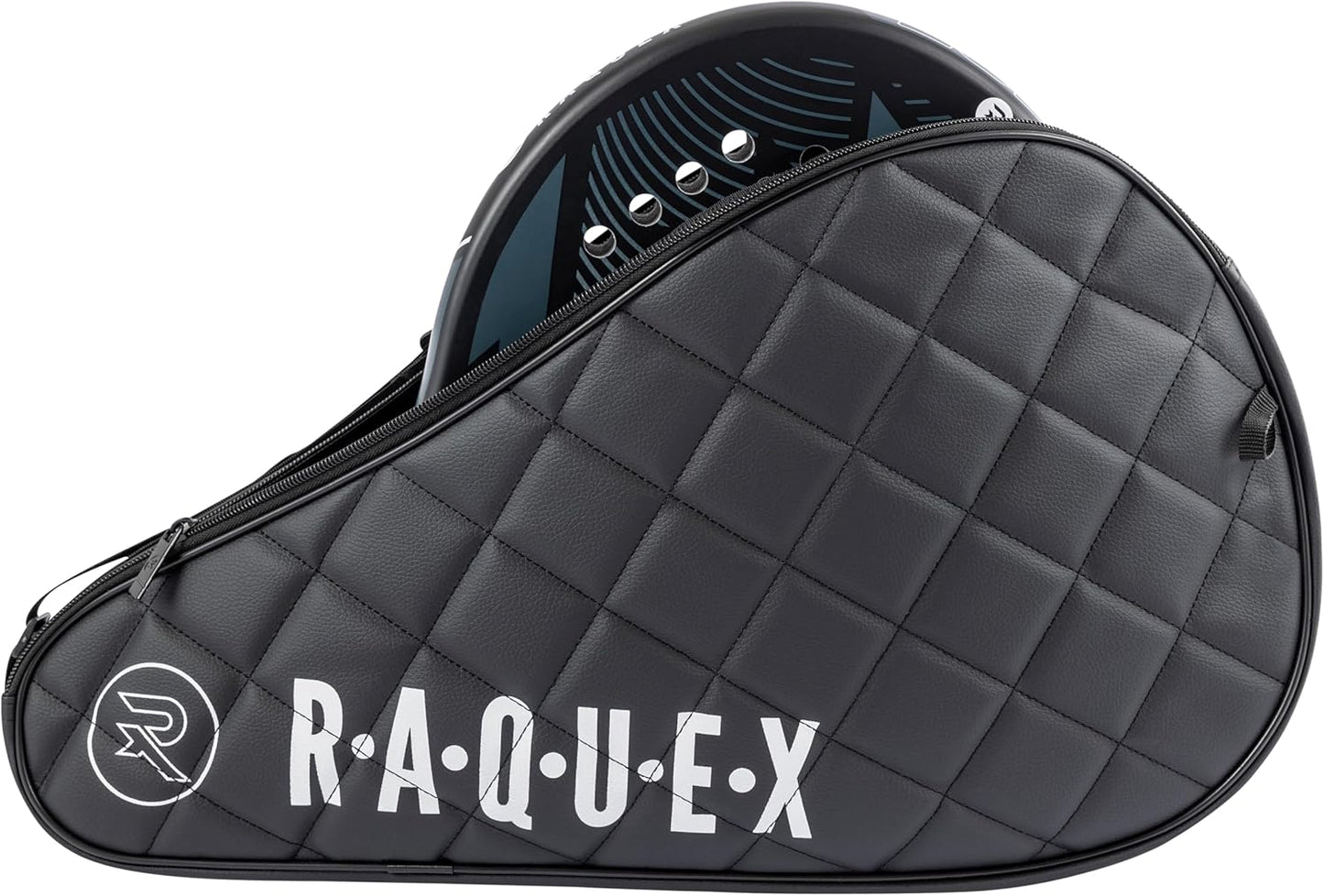 Elite - Custodia per Racchetta Da Padel - Nero O Blu, per 1 Racchetta. Borsa Da Padel Trapuntata in Pelle Sintetica, per Uomo E Donna, Imbottita, Regalo Di Lusso