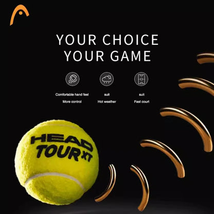 HEAD Professional Tennis Balls Competition Training Tennis Balls High Elastic Resistance TOUR XT Tennis Ball 3 Pieces per Can