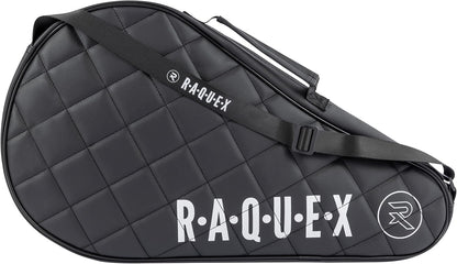 Elite - Custodia per Racchetta Da Padel - Nero O Blu, per 1 Racchetta. Borsa Da Padel Trapuntata in Pelle Sintetica, per Uomo E Donna, Imbottita, Regalo Di Lusso