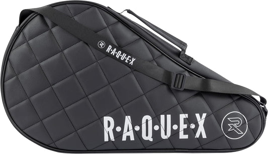 Elite - Custodia per Racchetta Da Padel - Nero O Blu, per 1 Racchetta. Borsa Da Padel Trapuntata in Pelle Sintetica, per Uomo E Donna, Imbottita, Regalo Di Lusso