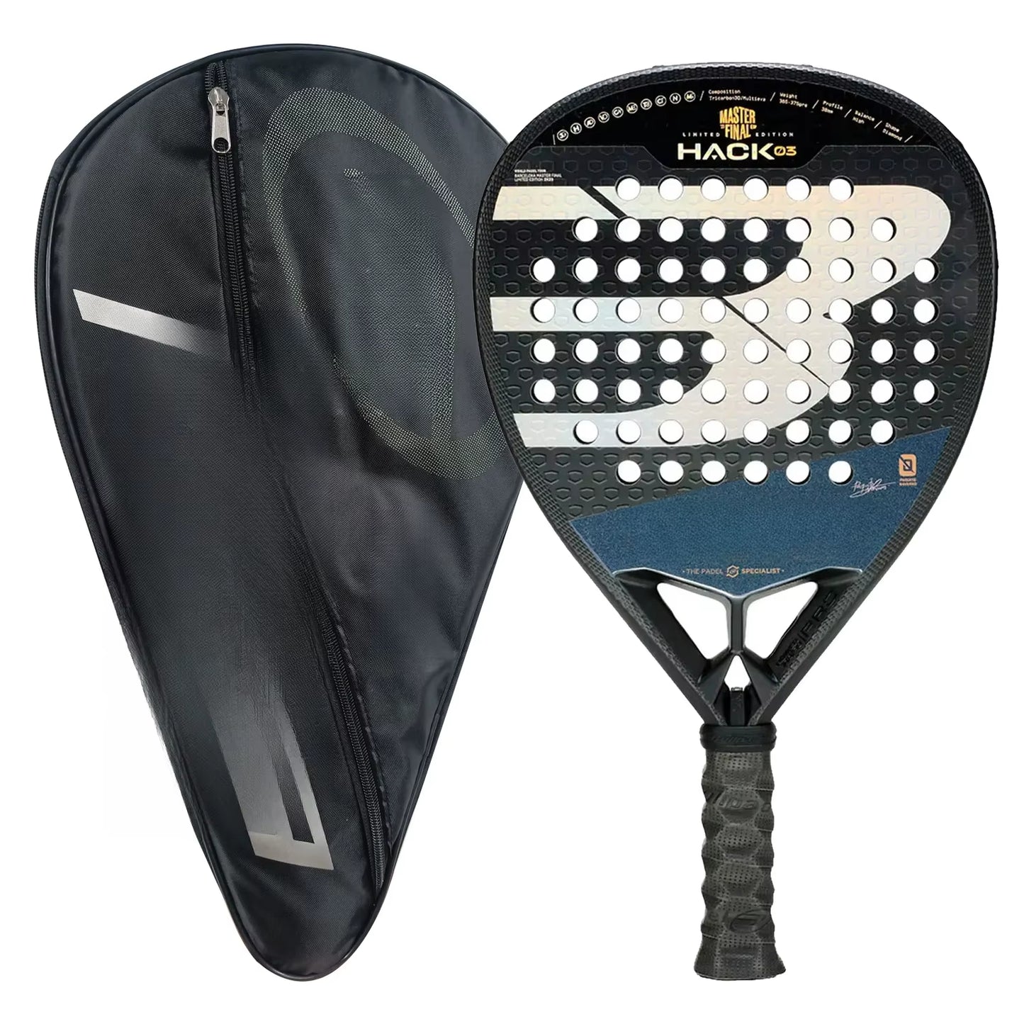 Padel Racket Carbon Fiber Surface with 3K 12K 18K EVA Memory Flex Foam Core Lightweight Padel Racquet