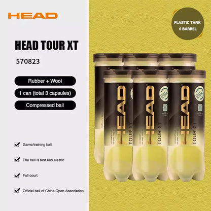 HEAD Professional Tennis Balls Competition Training Tennis Balls High Elastic Resistance TOUR XT Tennis Ball 3 Pieces per Can