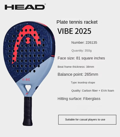 NEW 2025  Professional Tennis Rackets Carbon Fibre with Eva Memory Flex Foam Core Padel Tennis Racquets Padel